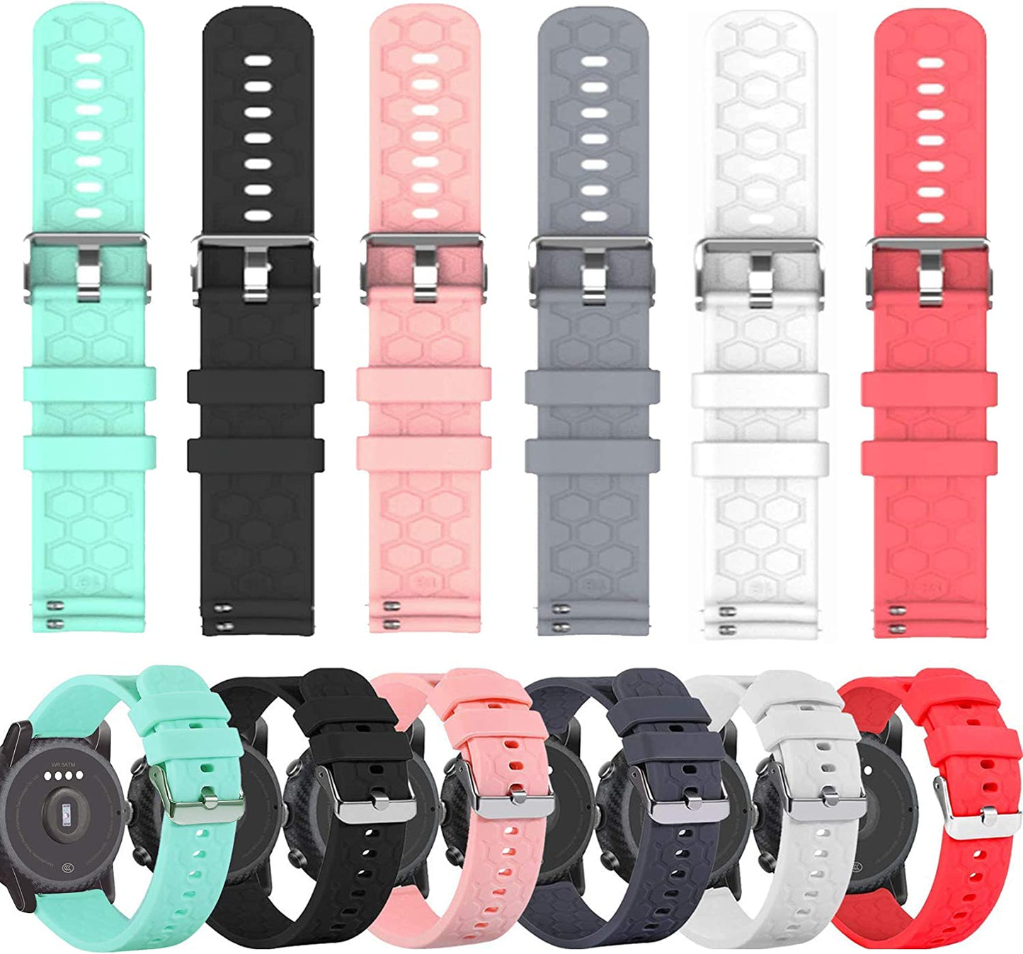 Bands Compatible with Veryfitpro Smart Watch Id205/Id205L/Id215G/Id205U/Id205S/Id216/Uwatch 3/Uwatch Ufit/Uwatch GT, for GRV FC1/FC5 19Mm Soft Silicone Quick Release Bands