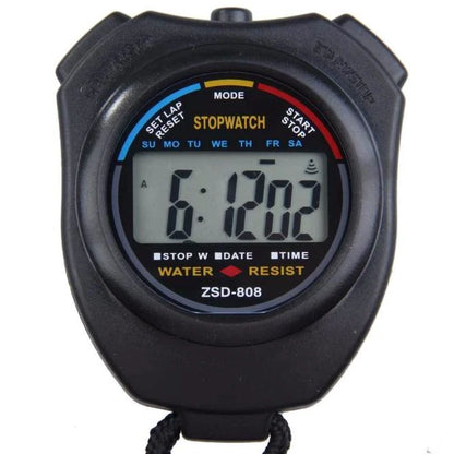 2PCS SET Digital Stopwatch Sports Counter Chronograph Date Timer Odometer Watch