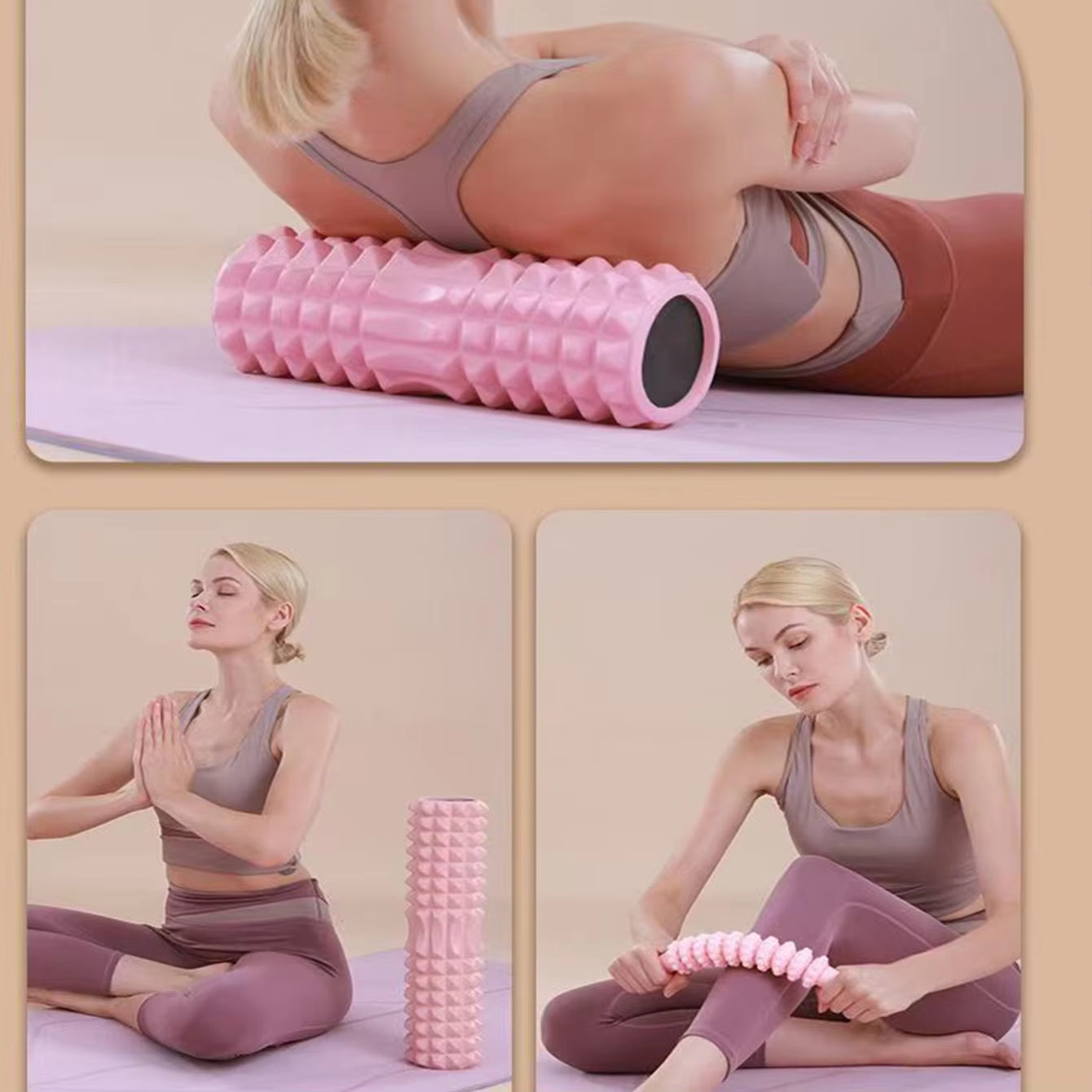 45Cm Yoga Foam Roller Muscle Massage Block Pilates Tools Yoga Column Fitness Foam Roller Set Gym Yoga Brick Exercise Equipment