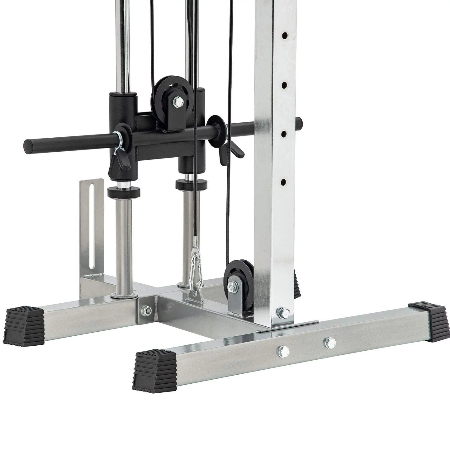 LAT Pull down and Row Cable Machine, 350 Lbs Resistance, Adjustable Foam Rollers, Silver