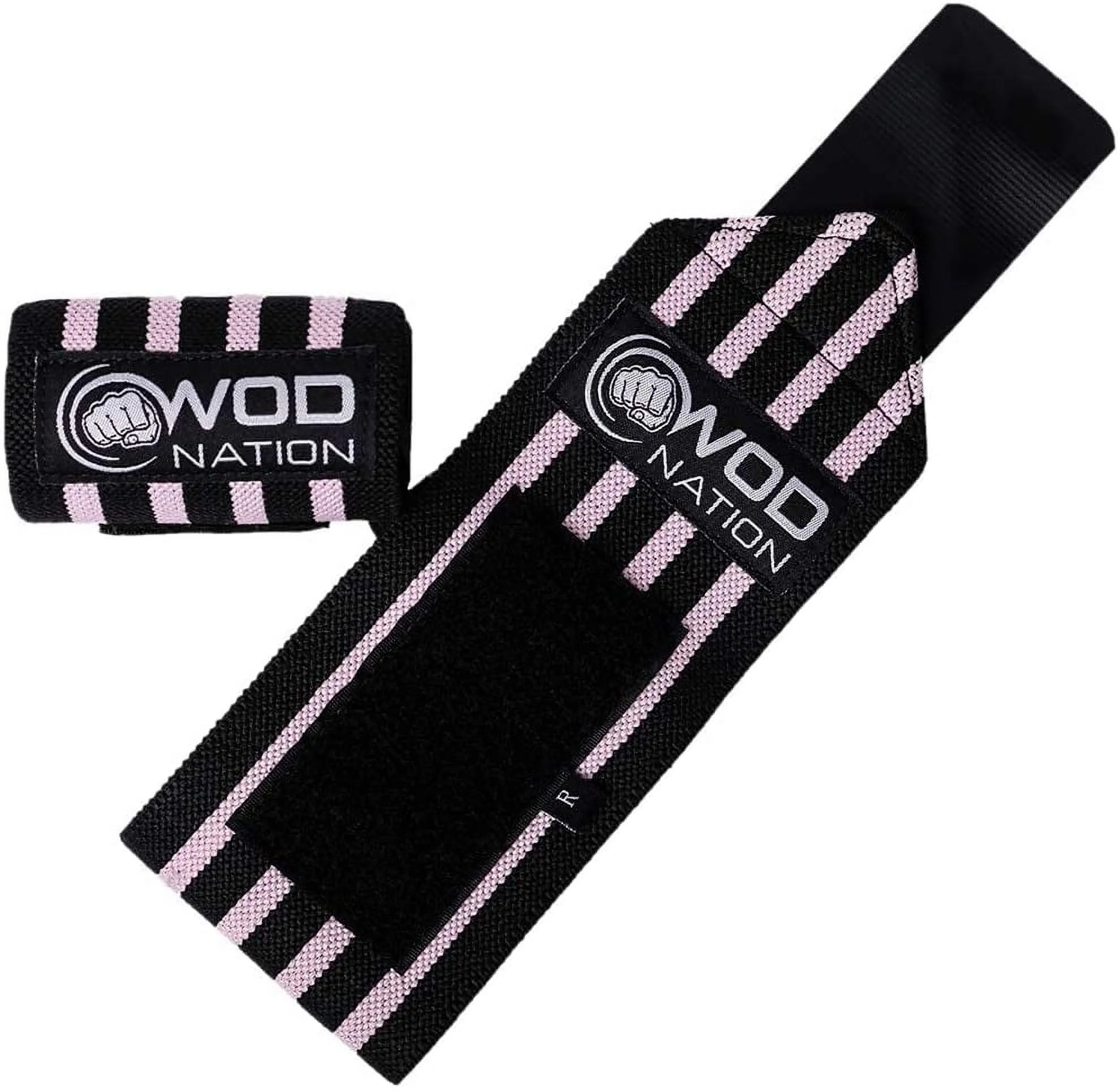 12" Weightlifting Wrist Wraps Unisex Durable Black & Pink 2-Pack