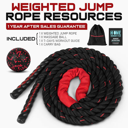 Jump Rope, 3Lb 4Lb 5Lb Weighted Jump Rope for Fitness, 9.8Ft Heavy Exercise Jumping Ropes, Adult Skipping Rope for Men Women Improve Strength,Building Muscle,Boxing,Home Workout Equipment,Gym Gift