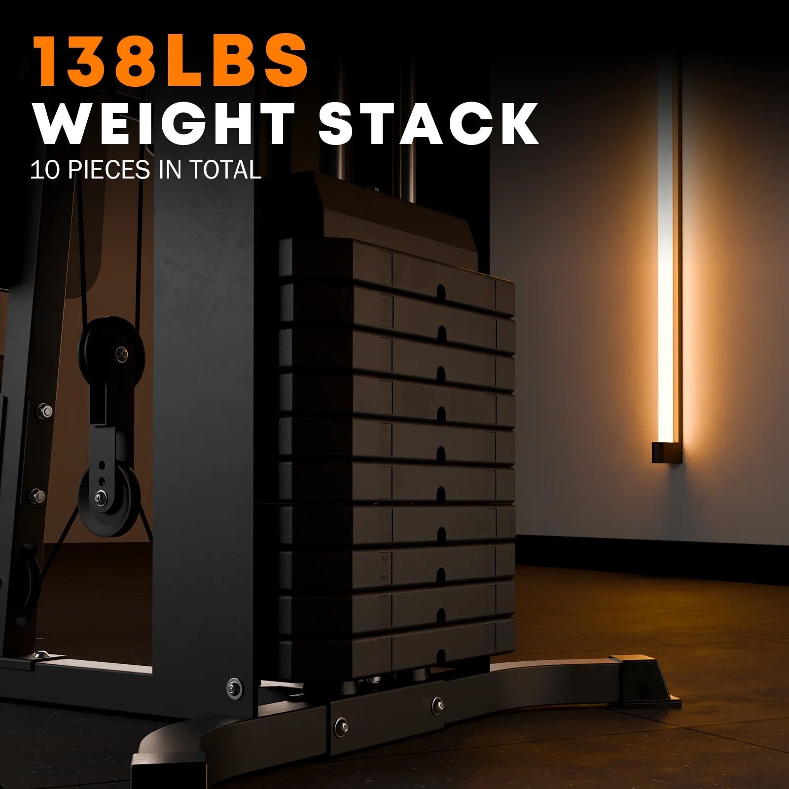 9 in 1 Home Gym Station, Workout Station with 138LBS Weight Stack, Workout Gym Equipment Weight Machine Home Gym System